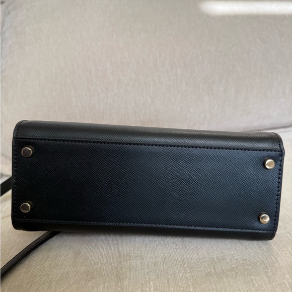 Kate Spade Top Handle Madison Satchel Black Leather Crossbody Bag MWOT - Picture 4 of 9